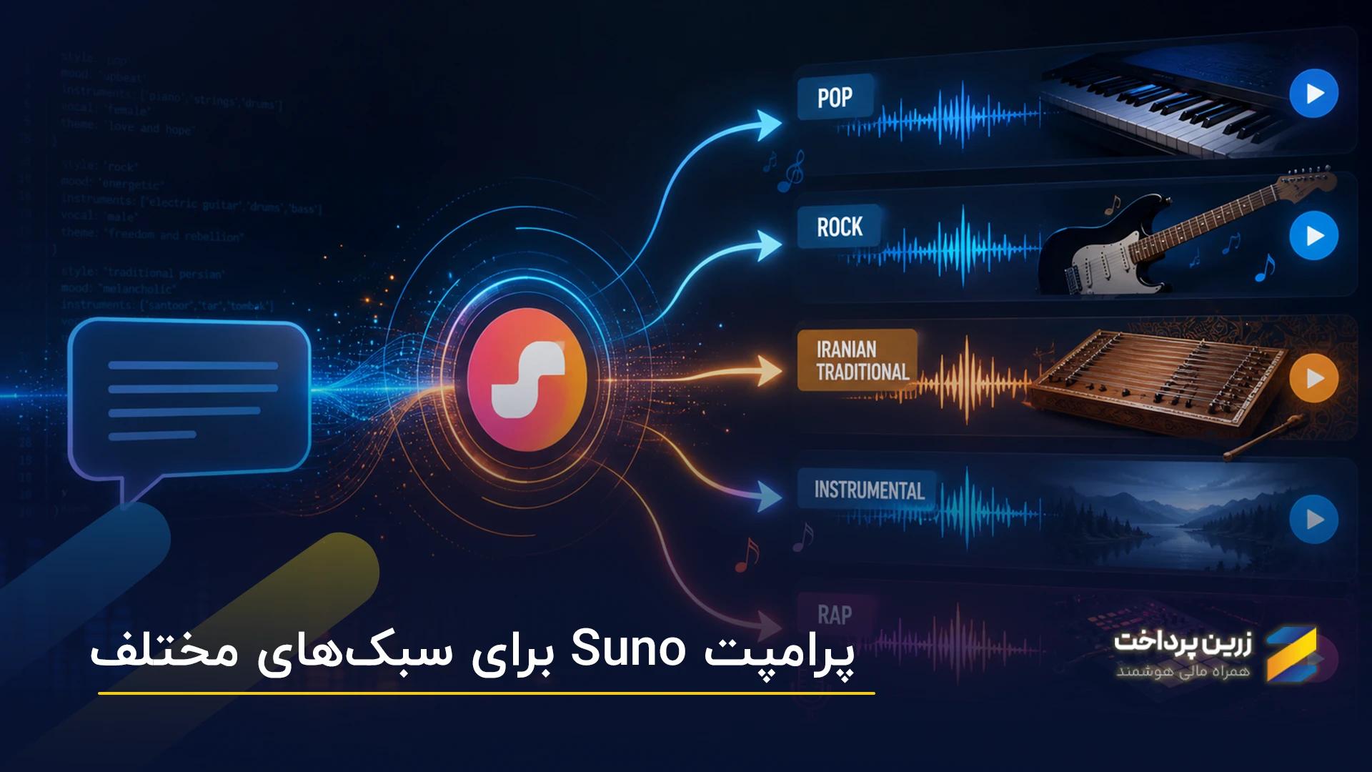 نمونه پرامپت سونو Suno برای موسیقی به سبکهای مختلف